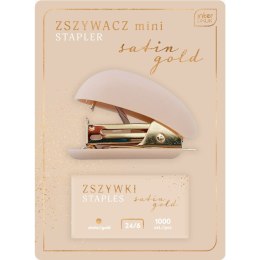 Zszywacz Yn-teen Satin Gold MINI + zszywki mix 15k (5902277318947)