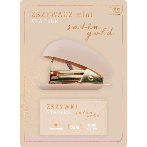 Zszywacz Yn-teen Satin Gold MINI + zszywki mix 15k (5902277318947)