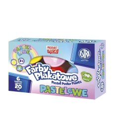 Farby plakatowe Astra pastelowe kolor: mix 20ml 6 kolor. (301123042)