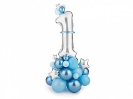 Balon gumowy Partydeco Bukiet balonów Cyfra '1', niebieski, 90x140cm (GBN7-1-001)