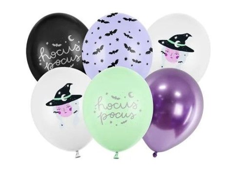 Balon gumowy Partydeco Hocus Pocus, Witch mix 300mm 12cal (SB14P-327-000-6)