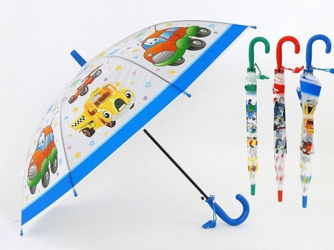 Parasol dla dzieci, samochody, samoloty, śred.78cm, dł.66cm Adar (501478)