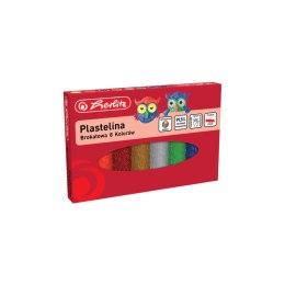 Plastelina Herlitz 8 kol. brokatowa mix (9589003)