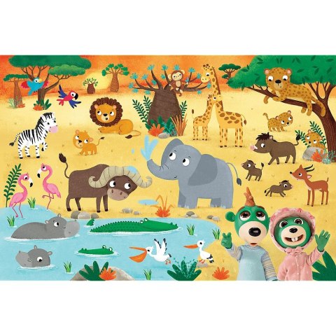 Puzzle Trefl Bobaski I Miś Super maxi Bobaski na safari 24 el. (41009) Puzzle Trefl Bobaski I Miś Super maxi Bobaski na safari 24 el. (41009)