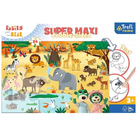 Puzzle Trefl Bobaski I Miś Super maxi Bobaski na safari 24 el. (41009) Puzzle Trefl Bobaski I Miś Super maxi Bobaski na safari 24 el. (41009)