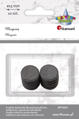 Magnes Craft-Fun Series czarny śr. 15mm Titanum (DIY16035) 10 sztuk