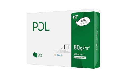 Papier ksero Pol jet A3 biały 500k. 80g Papier ksero Pol jet A3 biały 500k. 80g