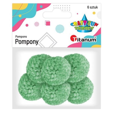 Pompony Titanum Craft-Fun Series pastelowe miętowy 6 szt (DIY19308)