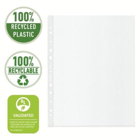 Koszulki na dokumenty Esselte Recycled Maxi groszkowa A4 kolor: bezbarwny typu U 70 mic. (627502) Koszulki na dokumenty Esselte Recycled Maxi groszkowa A4 kolor: bezbarwny typu U 70 mic. (627502)