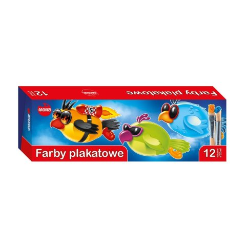 Farby plakatowe Mona kolor: mix 20ml 12 kolor.