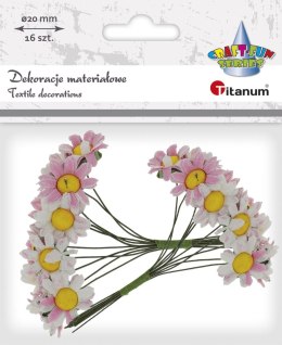 Ozdoba papierowa Titanum Craft-Fun Series Materiałowe rumianki na druciku (18YX-62/1)