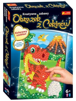 Zestaw kreatywny dla dzieci Cekinowe obrazki dinozaur Trex Ranok Creative (9503007000)