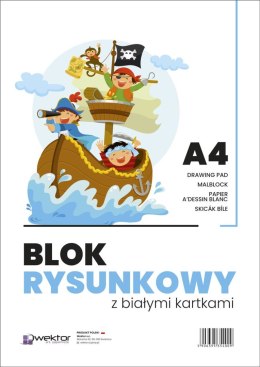 Blok rysunkowy Wektor A4 biały 80g 20k [mm:] 210x297