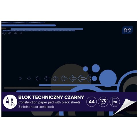 Blok techniczny Interdruk A4 czarna 170g 10k (ABLTA4C)