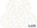Balon gumowy Partydeco gumowy przezroczysty w białe chmurki 30 cm/6 sztuk przejrzysty/mix 300mm (SB14C-230-099-6)
