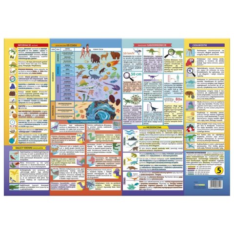 Podkład na biurko dinozaury biała tektura [mm:] 340x500 Derform (POEDN)