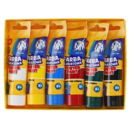 Farby plakatowe Astra w tubach kolor: mix 30ml 6 kolor. (83119900)