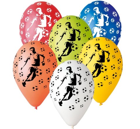 Balon gumowy PREMIUM PIŁKARZE 5 szt mix 300mm 12cal (GS110/P152)