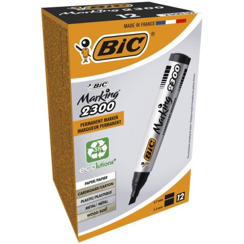 Marker permanentny Bic Marking 2300, czarny 3,7-5,5mm ścięta końcówka (8209263) Marker permanentny Bic Marking 2300, czarny 3,7-5,5mm ścięta końcówka (8209263)