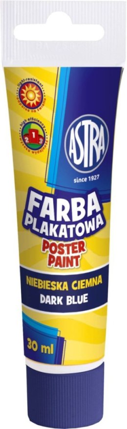 Farby plakatowe Astra kolor: niebieski ciemny 30ml 1 kolor.