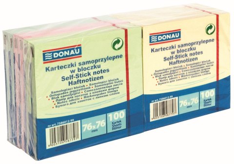 Notes samoprzylepny (karteczki) mix 1200k [mm:] 76x76 Donau (7586012-99)