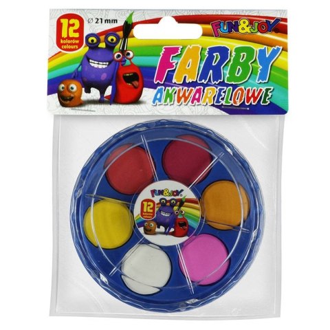 Farby akwarelowe Fun&Joy 12 kolor. (FJ-12K21PUD)