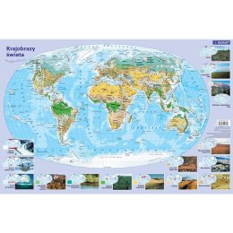 Podkład na biurko Mapa - krajobrazy świata mix gumowany plastik Demart