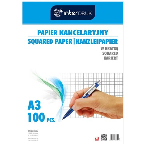 Papier kancelaryjny A3 krata [mm:] 297x420 Interdruk (PAKA100)
