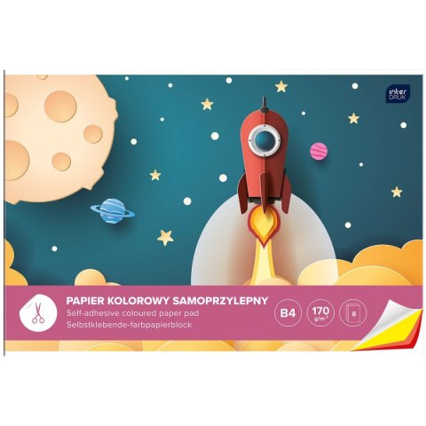 Zeszyt papierów kolorowych samoprzylepny B4 170g 8k [mm:] 250x350 Interdruk (ZEPKB4SP)
