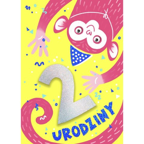 Kartka składana Cyferki brokatowe B6 [mm:] 120x170 Art Nuvo (5902973358629)