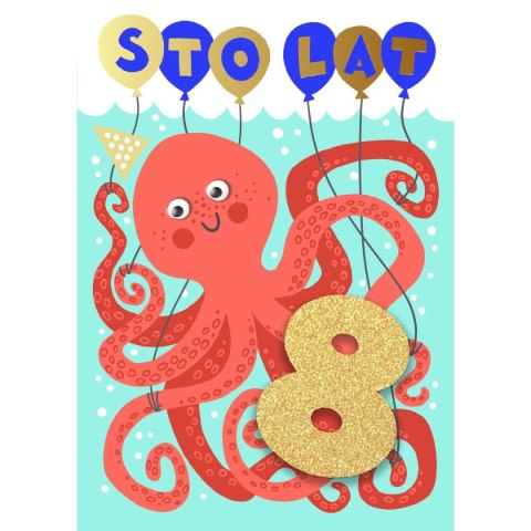 Kartka składana Cyferki brokatowe B6 [mm:] 120x170 Art Nuvo (5902973358629)