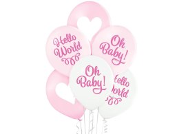 Balon gumowy Godan Oh baby girl różowa 300mm 12cal (BRN 5000587)