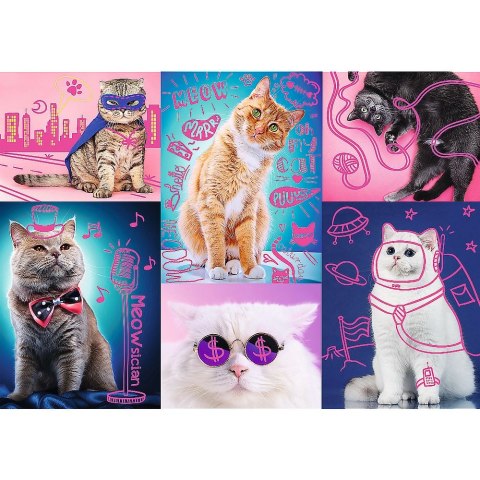 Puzzle Trefl Super cats Neon Color Line 1000 el. (10581) Puzzle Trefl Super cats Neon Color Line 1000 el. (10581)