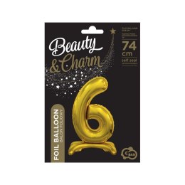 Balon gumowy Godan Beauty&Charm cyfra stojąca złota złota 30cal (BC-ASZ6)