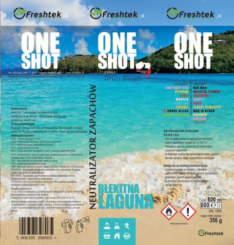 Odświeżacz powietrza One Shot Błękitna Laguna 600ml