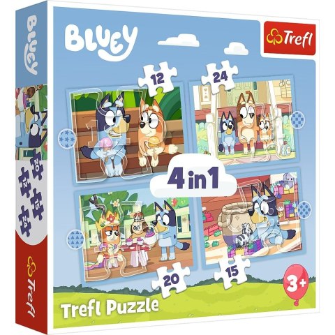 Puzzle Trefl Bluey Bluey i jego świat 4w1 el. (34637)