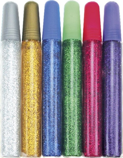 Klej w płynie Titanum Craft-Fun Series z brokatem 6 kolorów 15,5ml Klej w płynie Titanum Craft-Fun Series z brokatem 6 kolorów 15,5ml