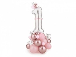 Balon gumowy Partydeco Bukiet balonów Cyfra '1', różowy, 90x140cm różowy (GBN7-1-081)