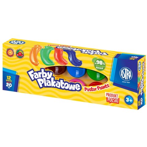 Farby plakatowe Astra EP kolor: mix 20ml 12 kolor. (301121002) Farby plakatowe Astra EP kolor: mix 20ml 12 kolor. (301121002)