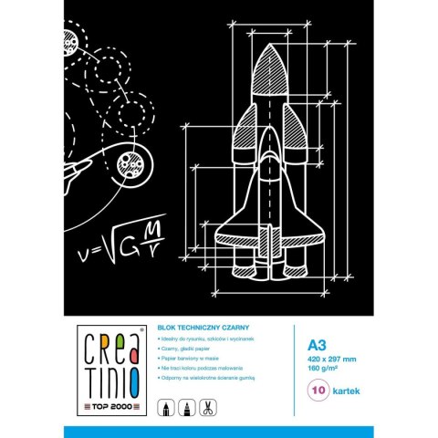 Blok techniczny Top 2000 Creatinio A3 CZARNY 160gg 80k (400079854) Blok techniczny Top 2000 Creatinio A3 CZARNY 160gg 80k (400079854)