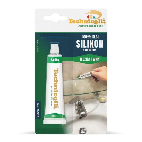 Klej w tubie Technicqll Silikon bezbarwny 20ml (S-969) Klej w tubie Technicqll Silikon bezbarwny 20ml (S-969)
