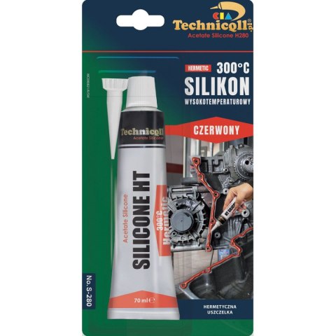 Klej w tubie Technicqll silikon wysokotemperaturowy czerwony 70ml (S-280) Klej w tubie Technicqll silikon wysokotemperaturowy czerwony 70ml (S-280)