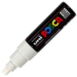 Marker suchościeralny Uni POSCA, biały ścięta końcówka (PC-8k)