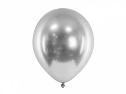 Balon gumowy Partydeco Glossy 10 szt. Srebrny 300mm (CHB1-018-10)