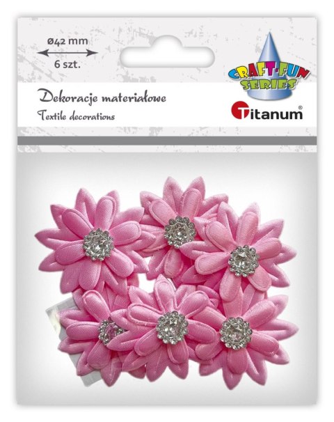 Ozdoba materiałowa Titanum Craft-Fun Series Kwiaty z kryształkiem samoprzylepne (BR232234) Ozdoba materiałowa Titanum Craft-Fun Series Kwiaty z kryształkiem samoprzylepne (BR232234)