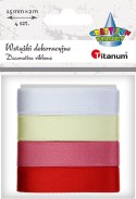 Wstążka Titanum Craft-Fun Series 4 kolory 15x2 [mm x m] mix (2324015-C)