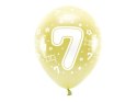 Balon gumowy Partydeco cyfra 7 (1 op. / 6 szt.) złoty 330mm (ECO33M-207-019J-6)
