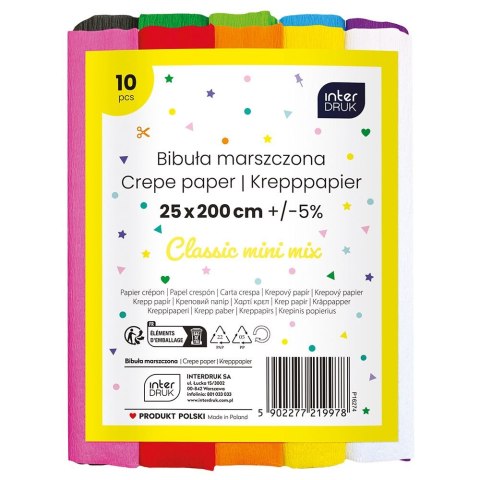 Bibuła marszczona Interdruk mini Classic 5902277265951 (mix) 50mm x 210mm (10szt) Bibuła marszczona Interdruk mini Classic 5902277265951 (mix) 50mm x 210mm (10szt)