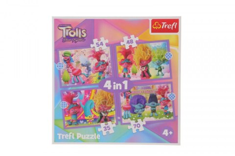 Puzzle Trefl Universal Trolls 3 Przygody kolorowych Trolli 4w1 el. (34622)