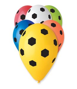 Balon gumowy PREMIUM PIŁKA NOŻNA 5 szt mix 300mm 30cal (GS110/P170)